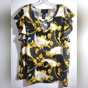 Jennifer Lauren black and gold tunic     women's 2X  #2106